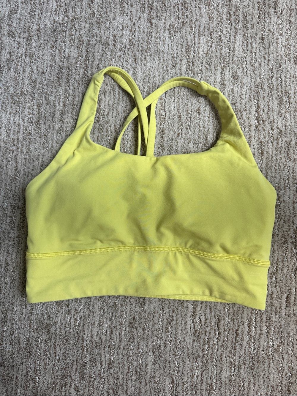 lululemon athletica Energy Bra Longline A-C Size 6 Yellow EUC